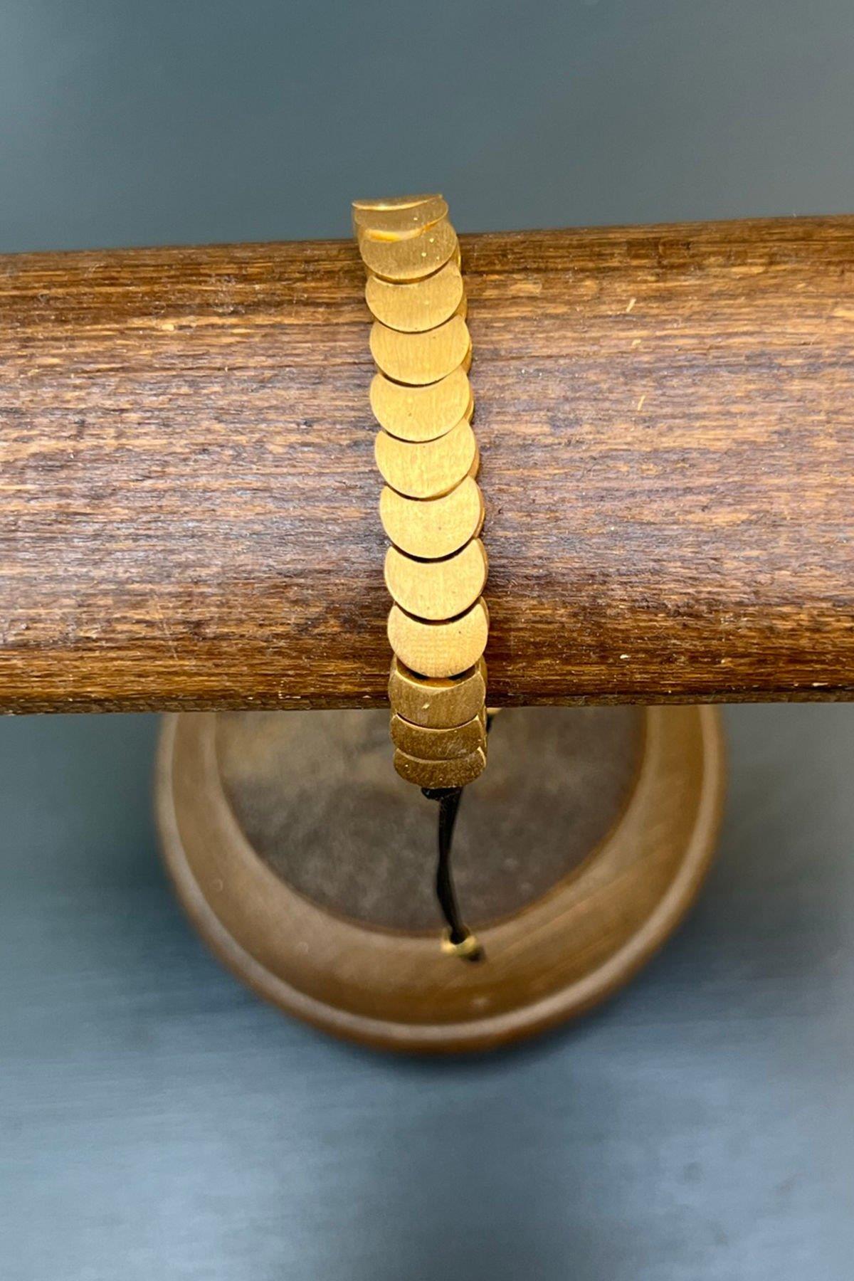 Düz Ay Model Bronz Bileklik By-7286