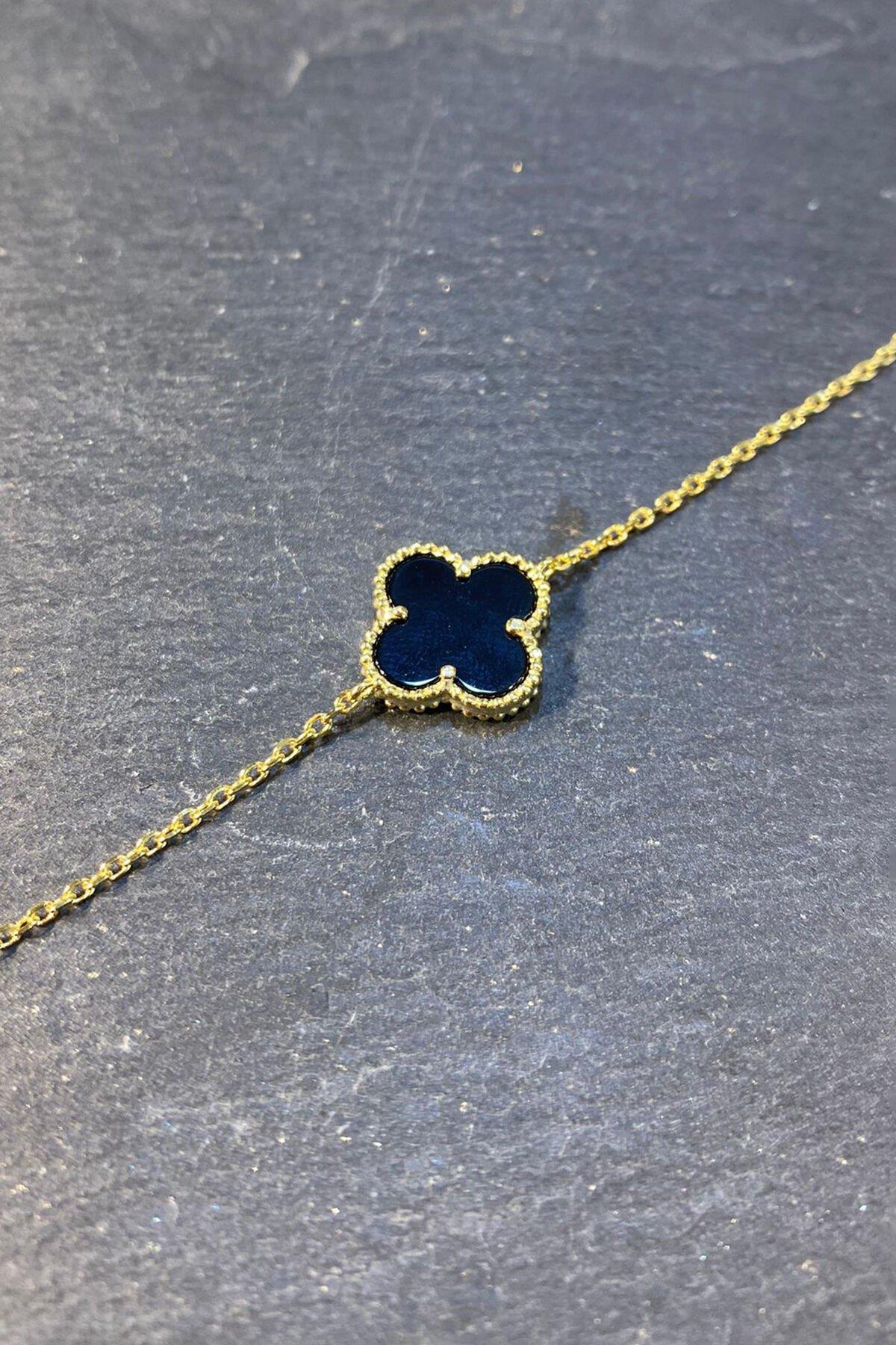 İthal Gümüş Siyah Bileklik By-6837