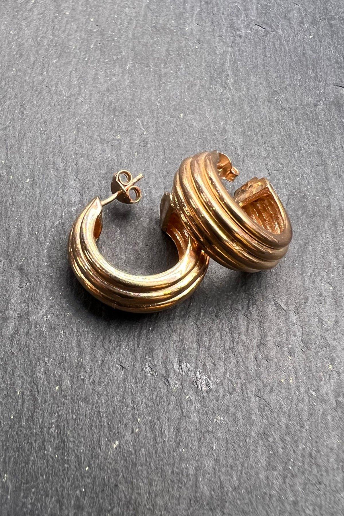 Kalın Halka Gümüş Küpe By-6584