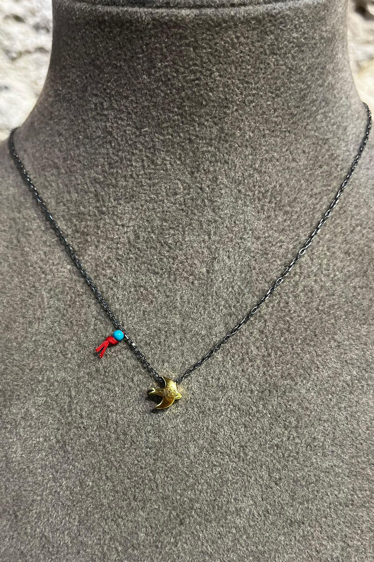 Kuş Model Gümüş Kolye By-8741