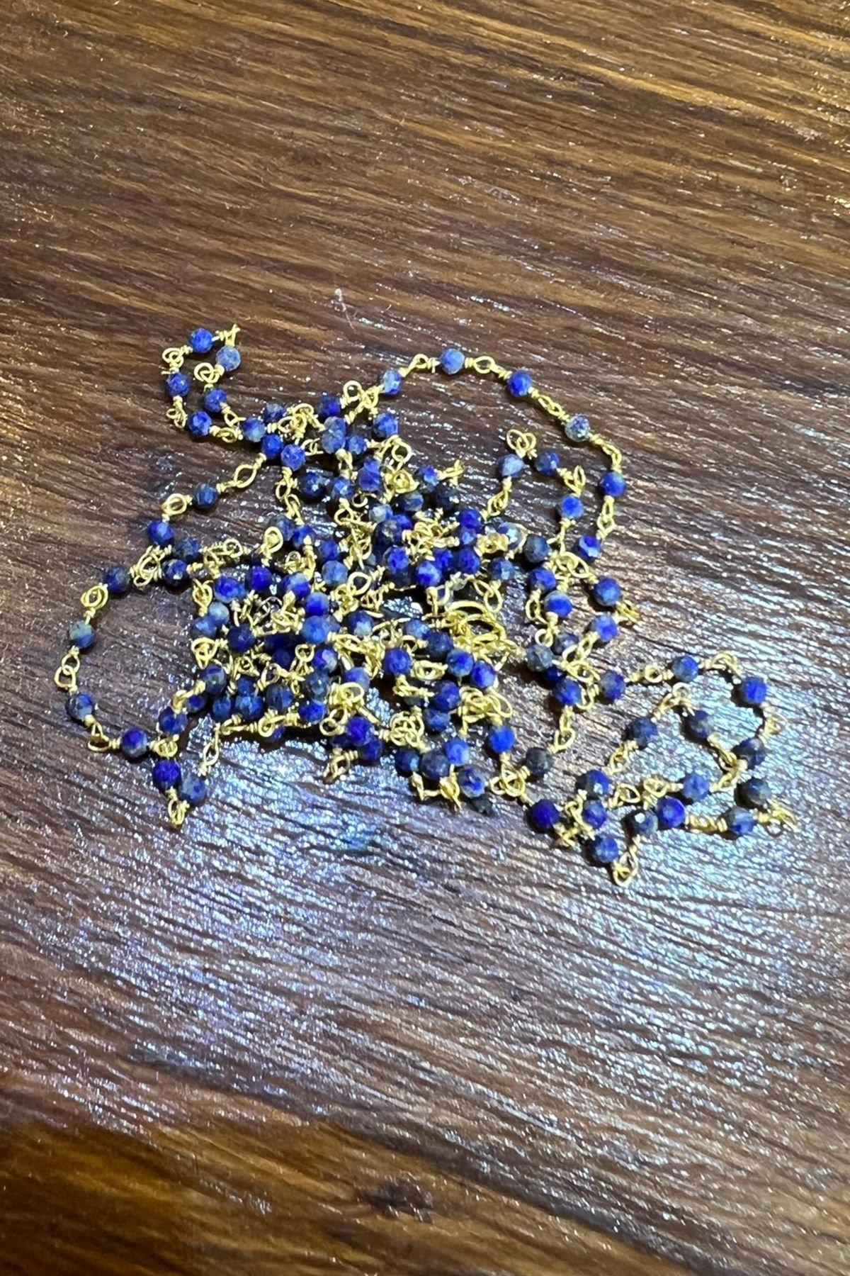 Lapis Taşlı Gümüş Kolye By-7083