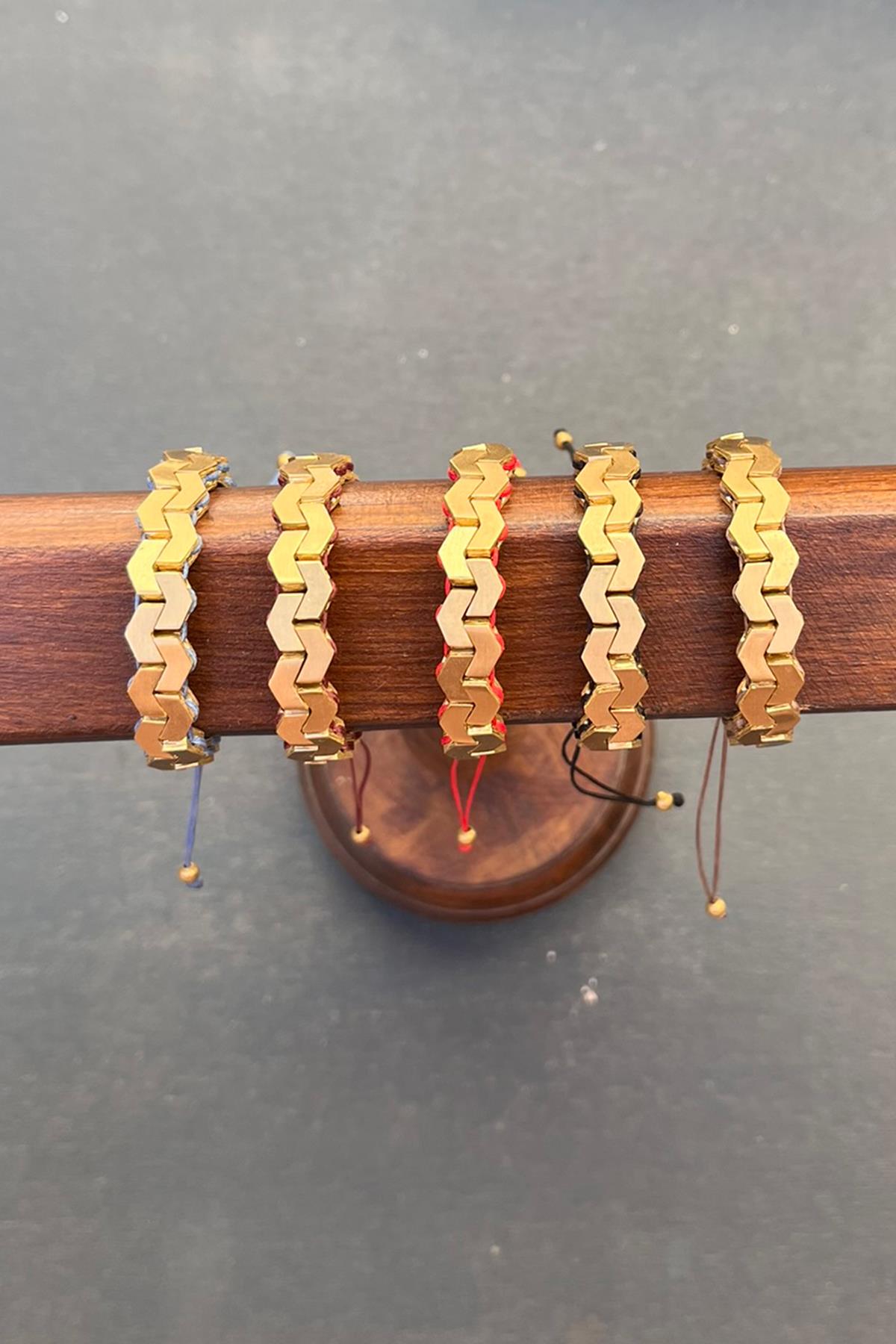 Örgü Model Bronz Bileklik By-8821