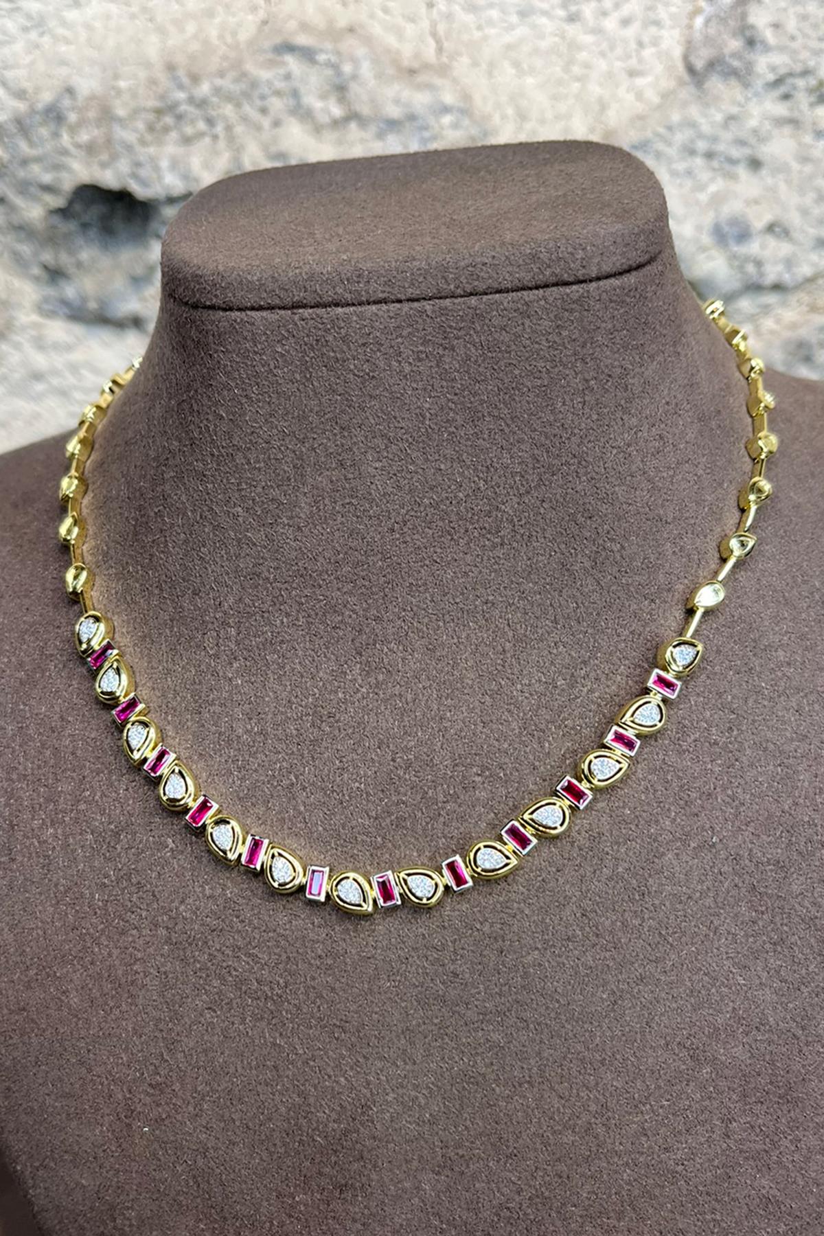 Pembe Taşlı Gümüş Kolye By-9033