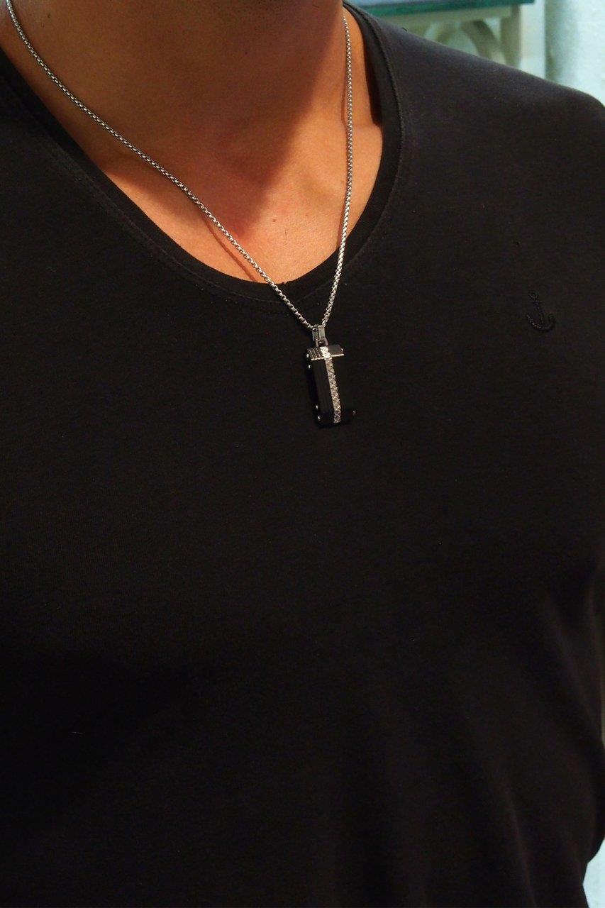 Siyah Çelik Kolye By-5009