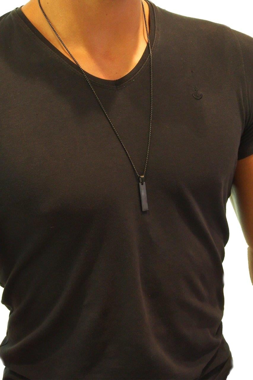 Siyah Çelik Kolye By-5015