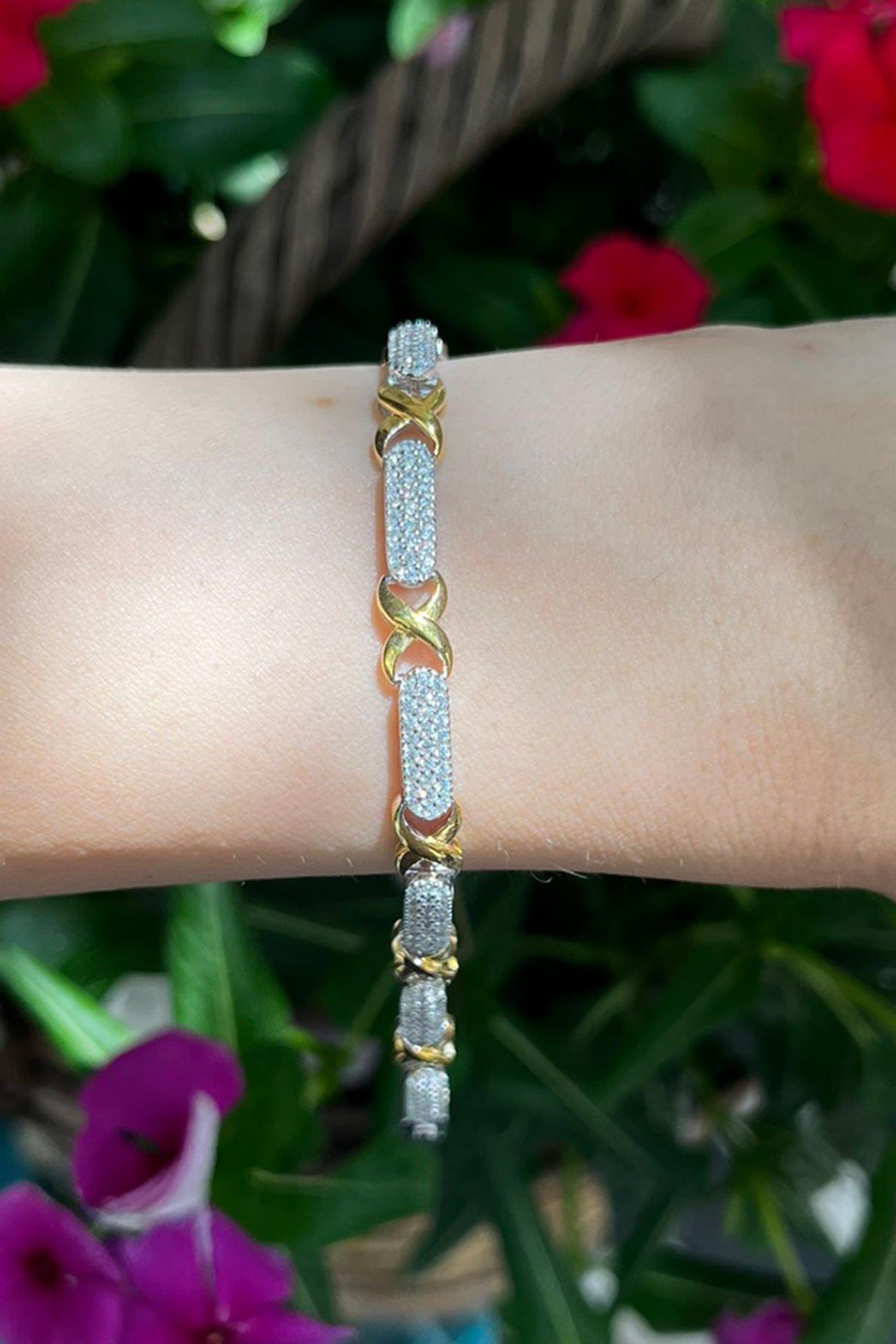 Taşlı Gümüş Bileklik By-8514