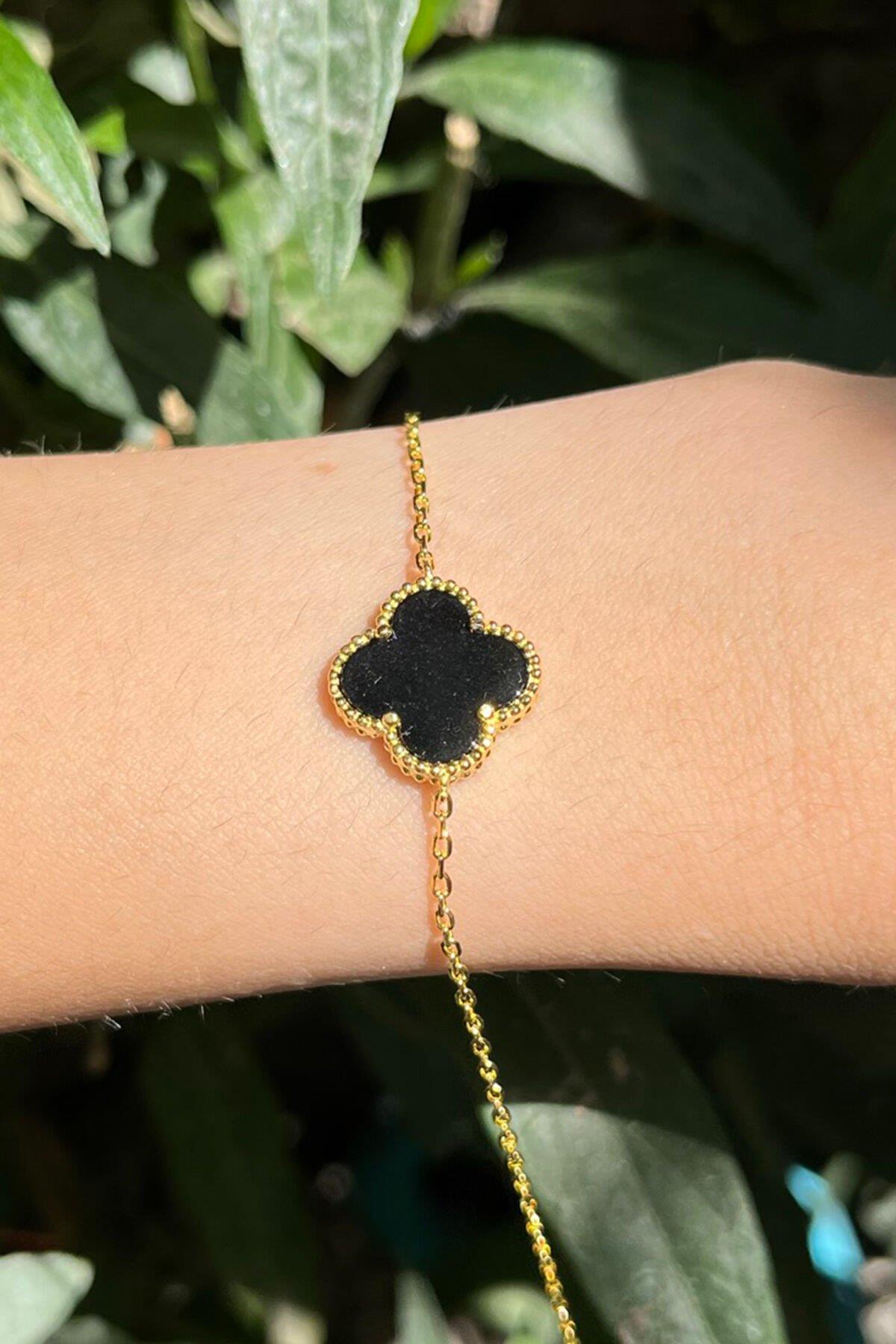 Tekli Van Cleef Model Gümüş Bileklik By-7684