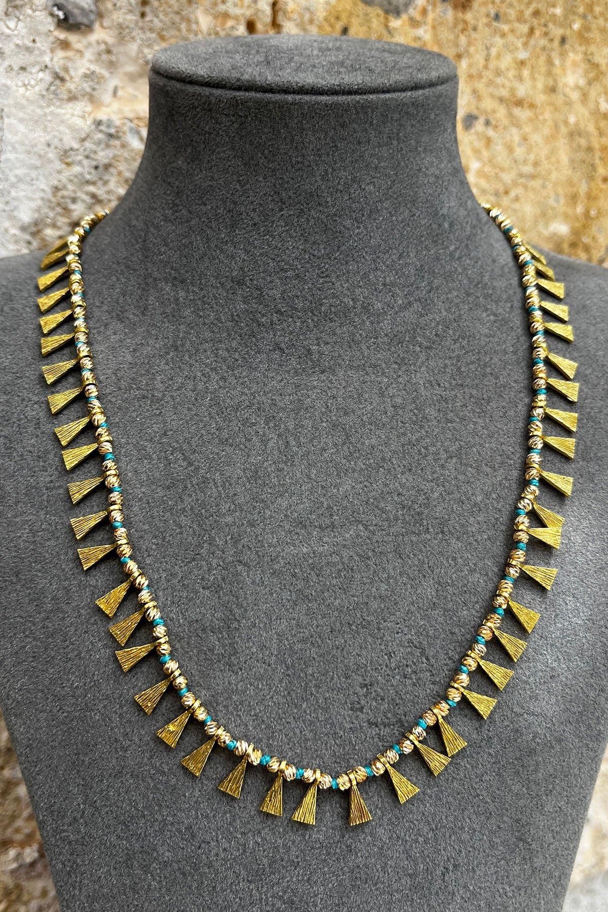 Üçgen Model Bronz Kolye By-8371