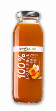BENORGANİK SEFTALİ-KAYISI-ELMA SUYU 250 ML
