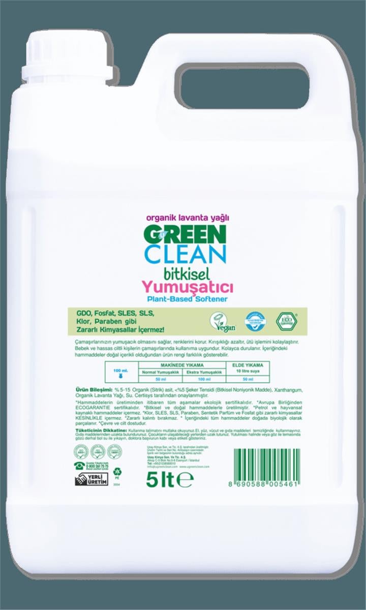 GREEN CLEAN ORGANİK LAVANTA YAĞLI YUMUŞATICI 5 LT