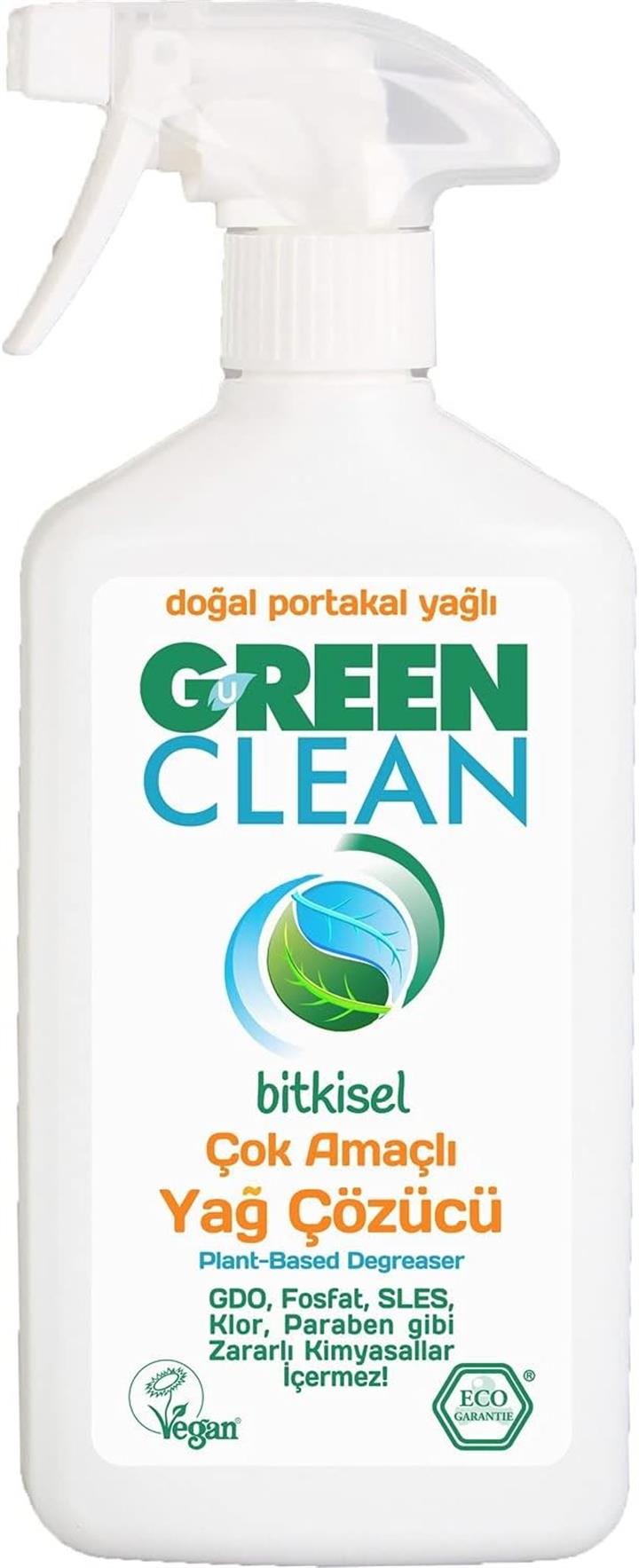 GREEN CLEAN PORTAKAL YAĞLI MUTFAK TEMİZLEYİCİ YAĞ ÇÖZÜCÜ 500 ML