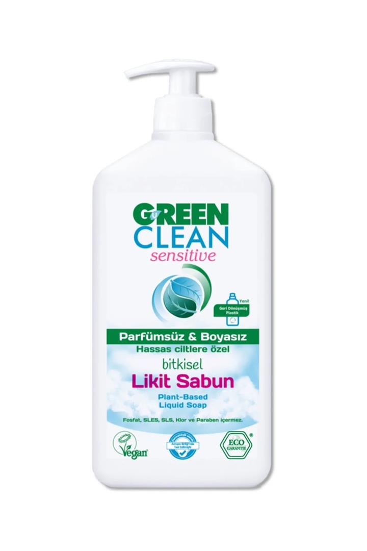 GREEN CLEAN SENSİTİVE PARFÜMSÜZ BOYASIZ LİKİT SABUN 500 ML