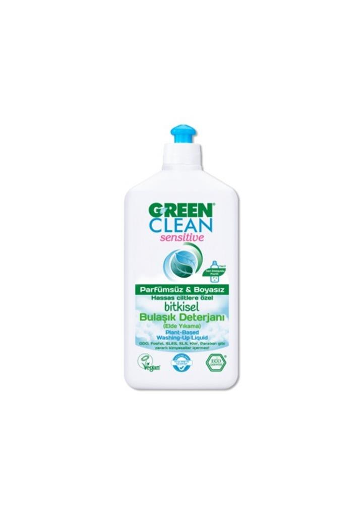 GREEN CLEAN SENSİTİVE PARFÜMSÜZ BOYASIZ BULAŞIK DETERJANI ELDE YIKAMA 500 ML
