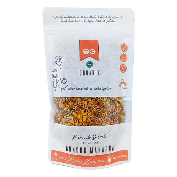 OG ORGANİK  KARIŞIK SEBZELİ BAKLİYAT UNLU BONCUK MAKARNA 200 G