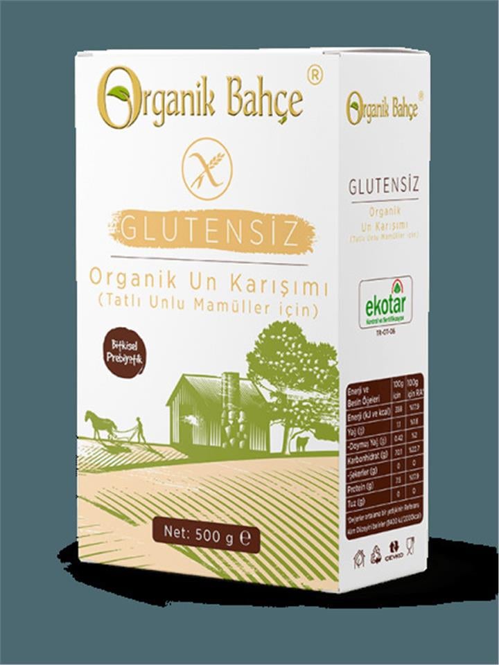 ORGANİK BAHÇE GLUTENSİZ ORGANİK TATLILAR İÇİN UN KARIŞIMI 500GR