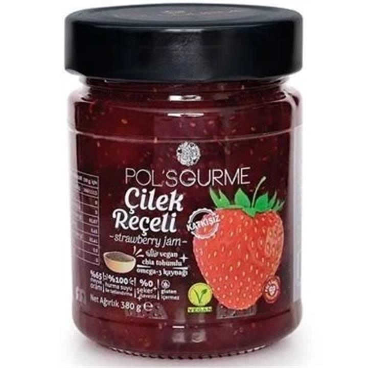 POLS GURME CHİA TOHUMLU ŞEKERSİZ ÇİLEK REÇELİ 360 GR