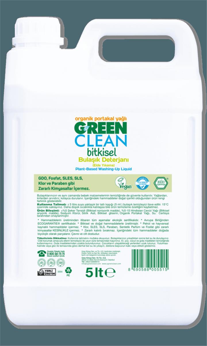 U GREEN CLEAN BULAŞIK DETERJANI 5 L