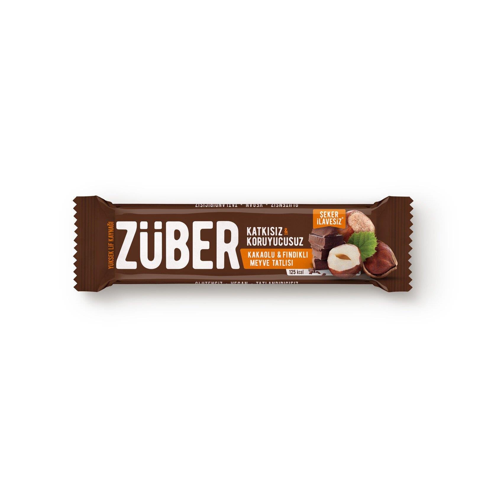 ZÜBER KAKAOLU FINDIKLI MEYVE BAR 40 GR