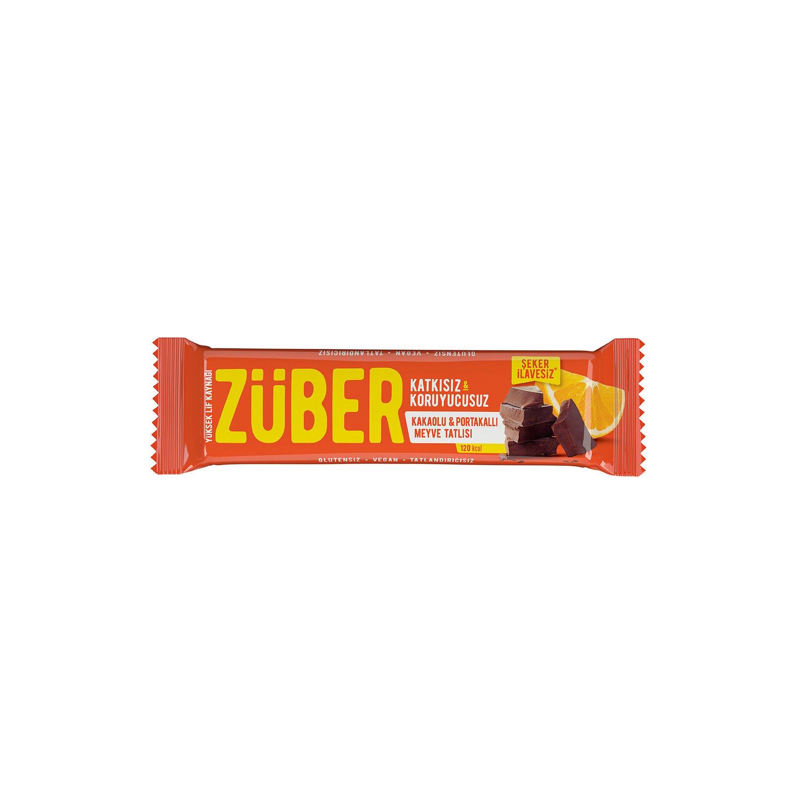 ZÜBER KAKAOLU PORTAKALLI MEYVE BAR 40 GR