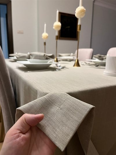 Zeren Home Elite Masa Örtüsü + Runner Takım | Lekeye Dayanıklı Taş