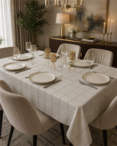 Zeren Home Elite Masa Örtüsü + Runner Takım | Lekeye Dayanıklı Bosna Etamin