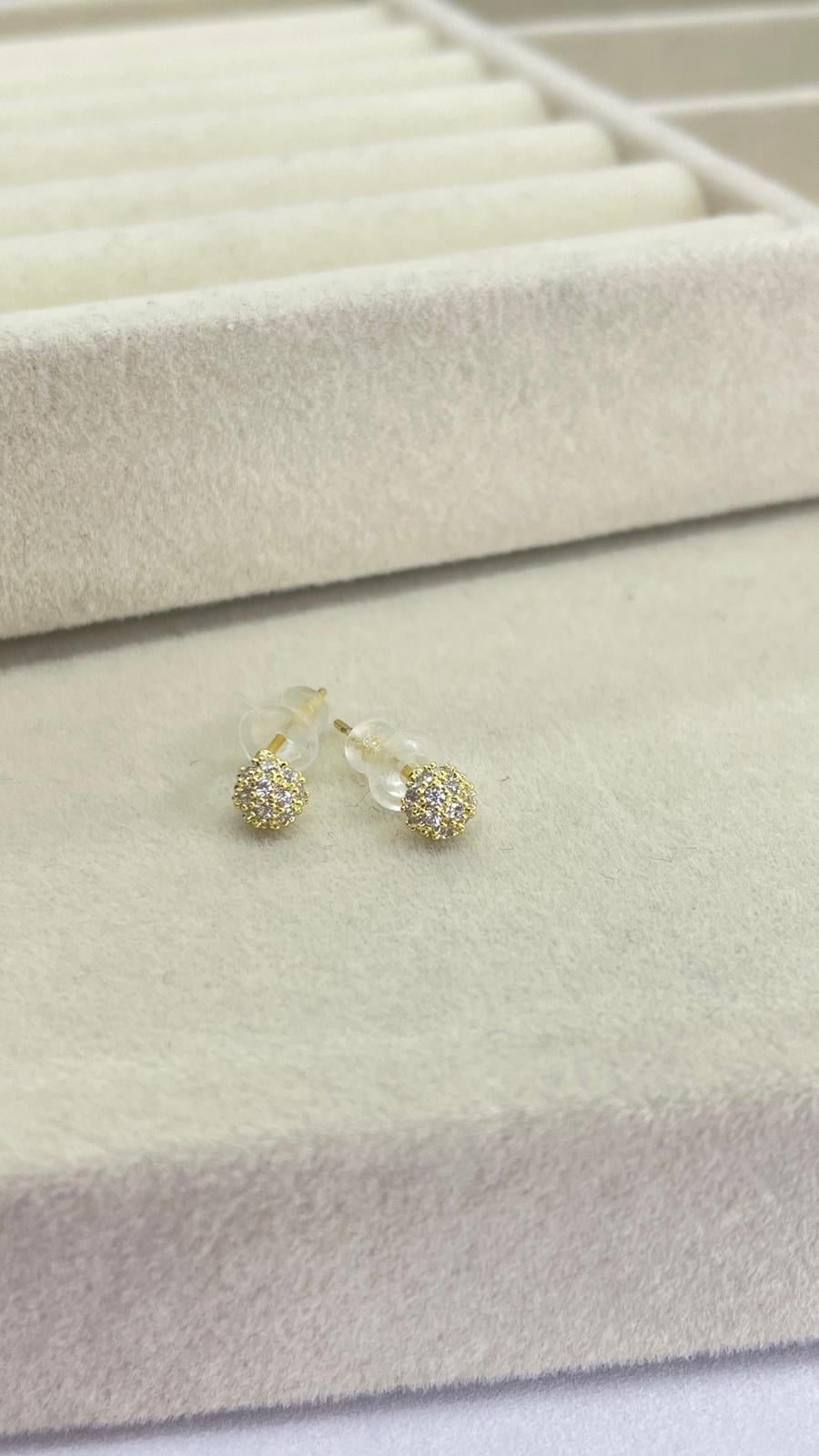 Gold Mİni Top Küpe
