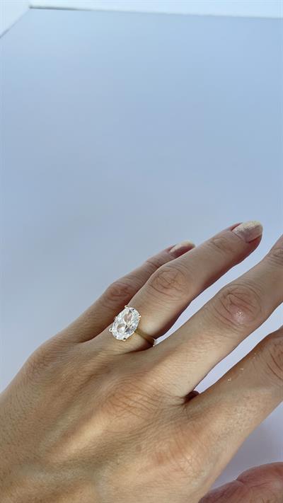925 Ayar Oval Kesim Tektaş Yüzük