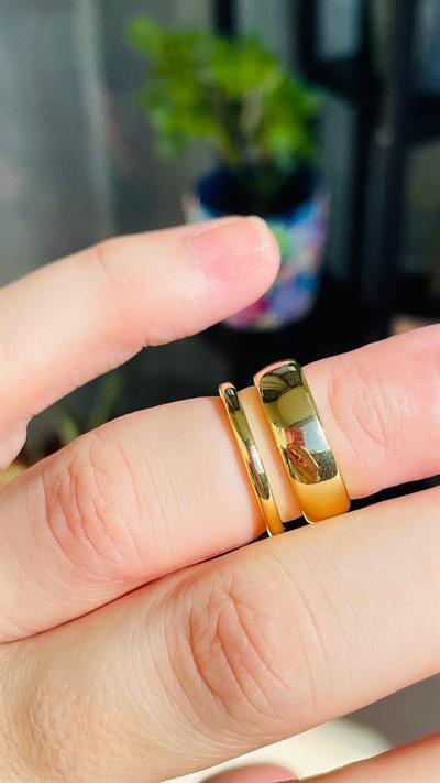 Çift Sıralı Gold Ayarlanabilir Yüzük