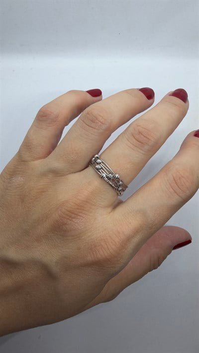 Dorikalı Ayarlanabilir Silver Renk Yüzük