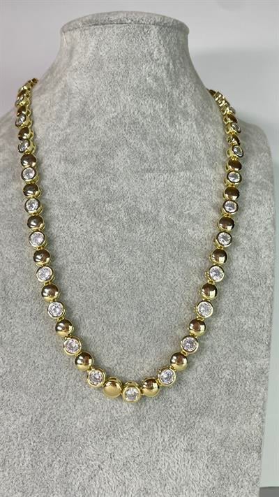 Gold Taşlı Kolye