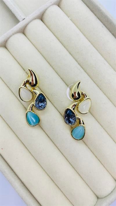 Premium Seri  Mavi Damla Küpe