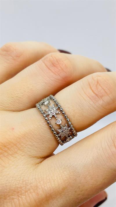 Yıldız Ayarlı Silver  Yüzük