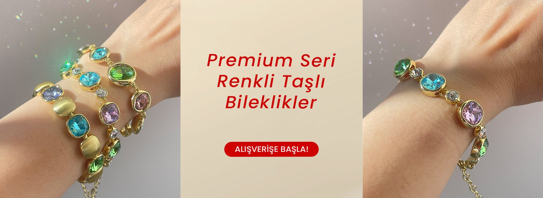 Premium Seri Renkli Taşlı Bileklikler