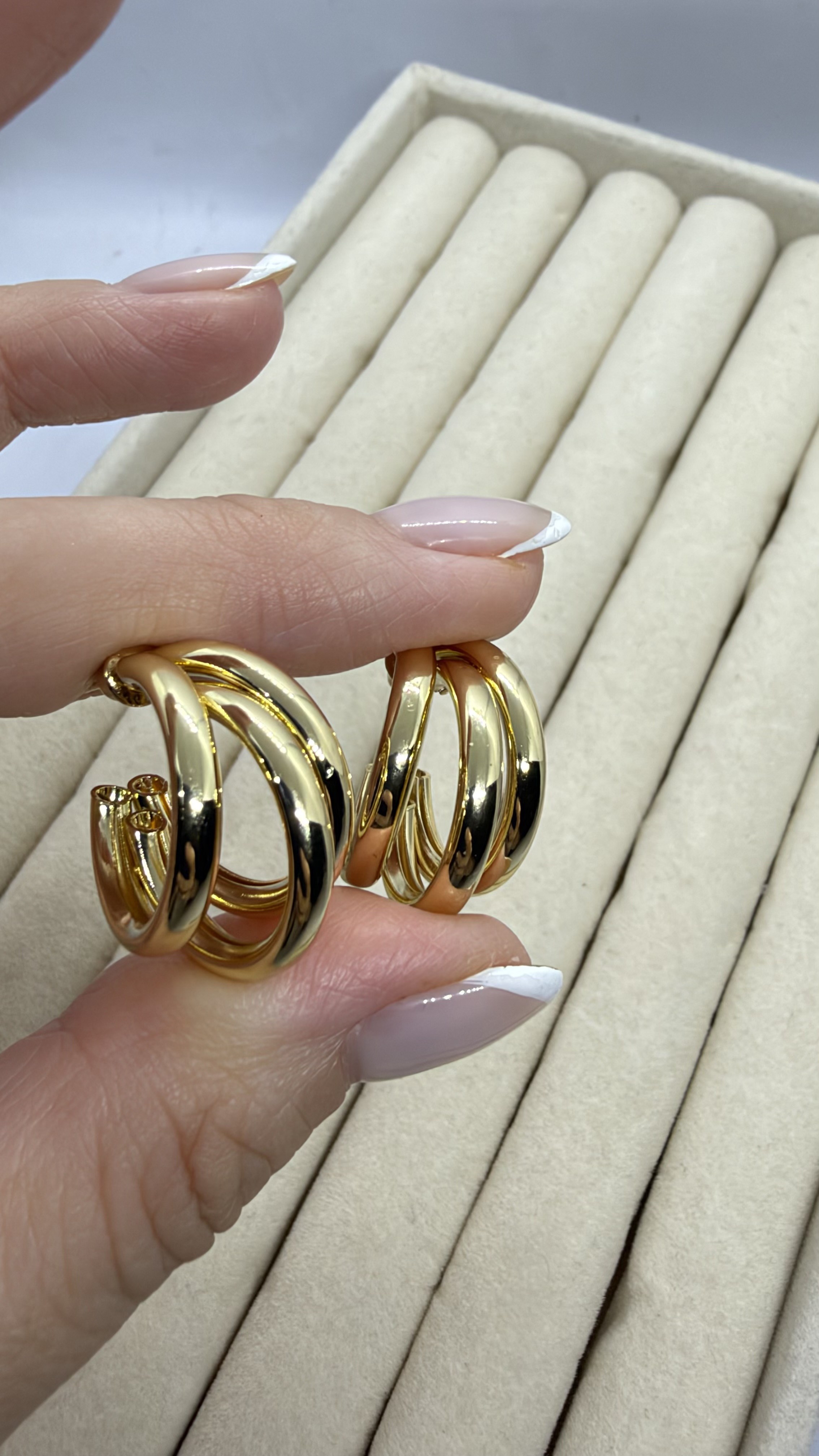  Gold Üçlü Halka küpe