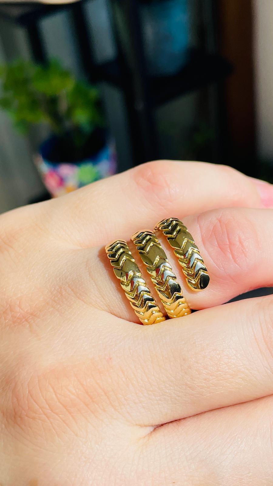 3 Sargılı Gold Ayarlanabilir Yüzük