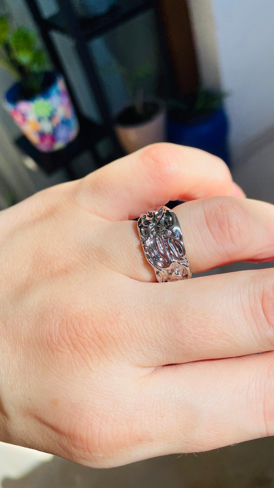 Buruşuk Ayarlanabilir Silver Renk Yüzük