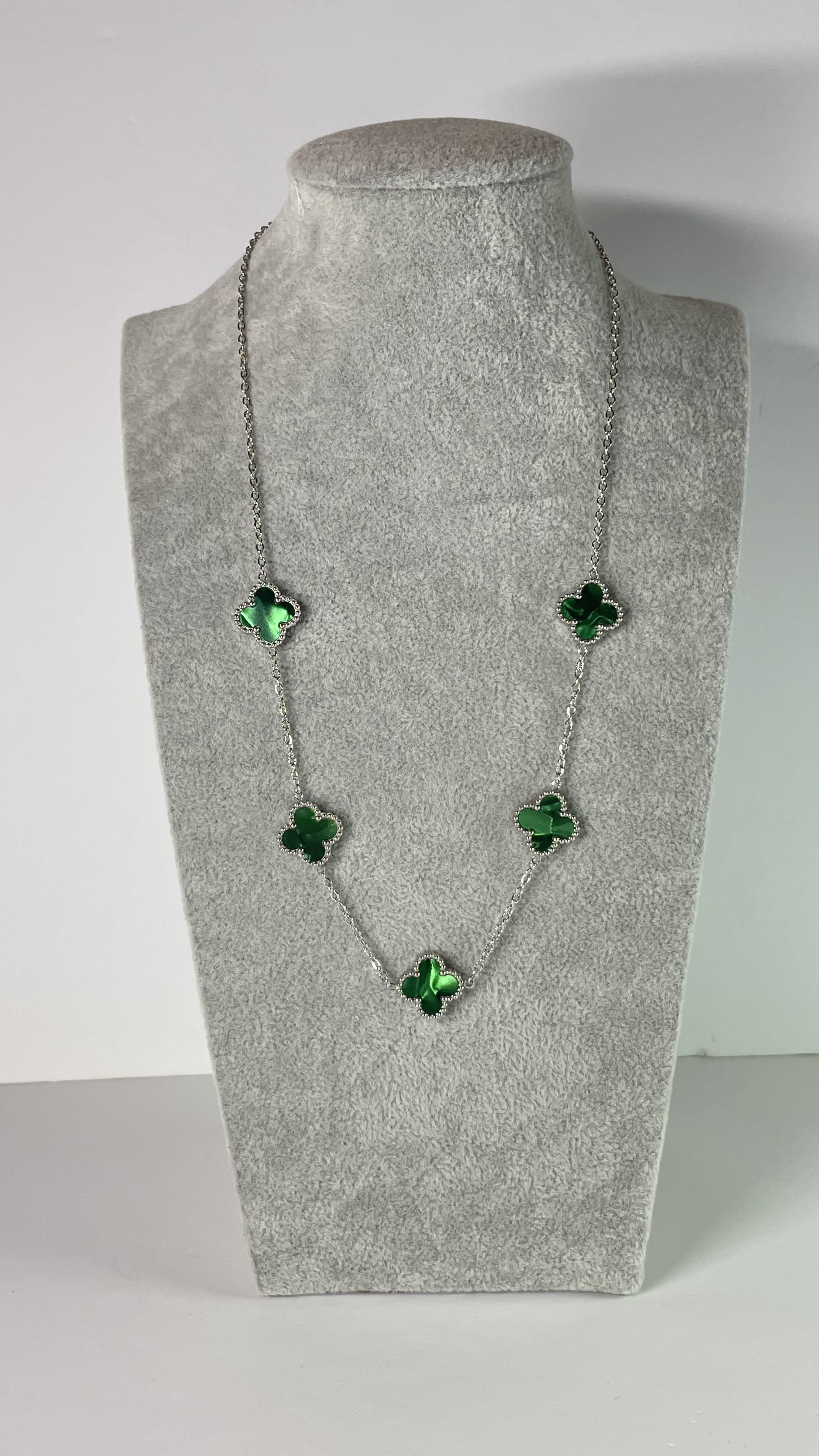 Çelik Holo Yeşil Silver Kolye