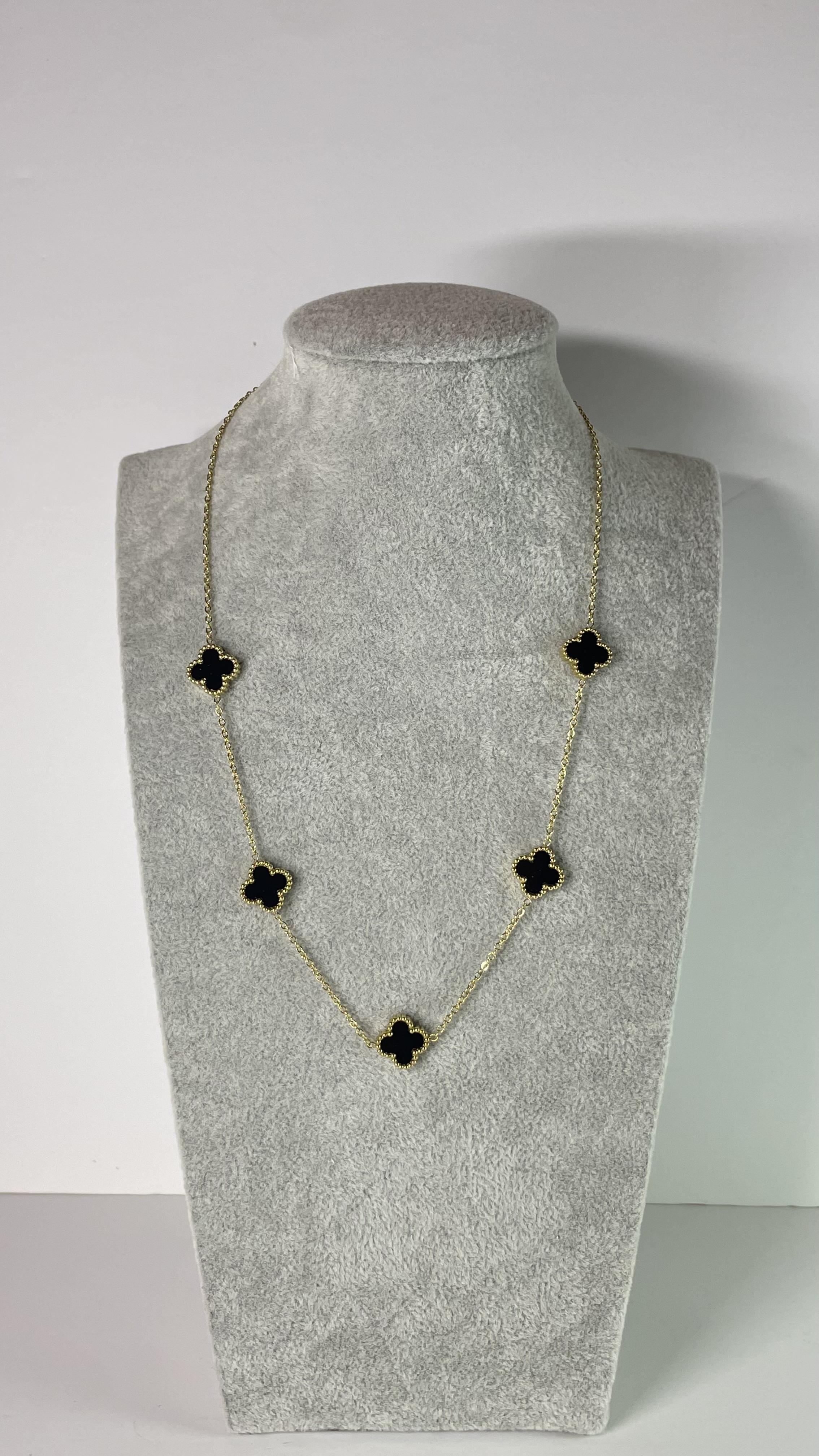 Çelik Siyah- Gold Kolye