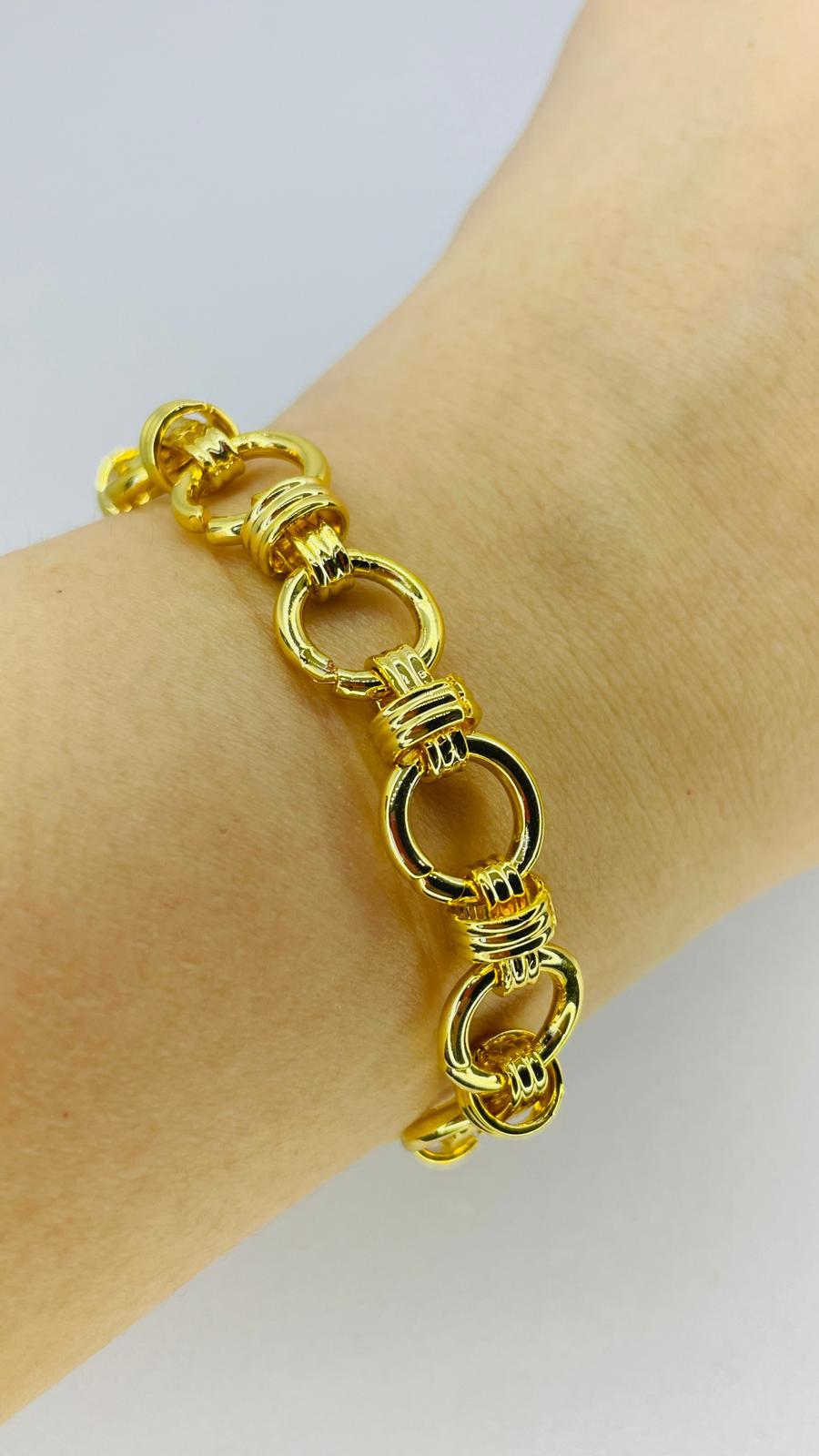 Çember Detaylı Gold Bileklik