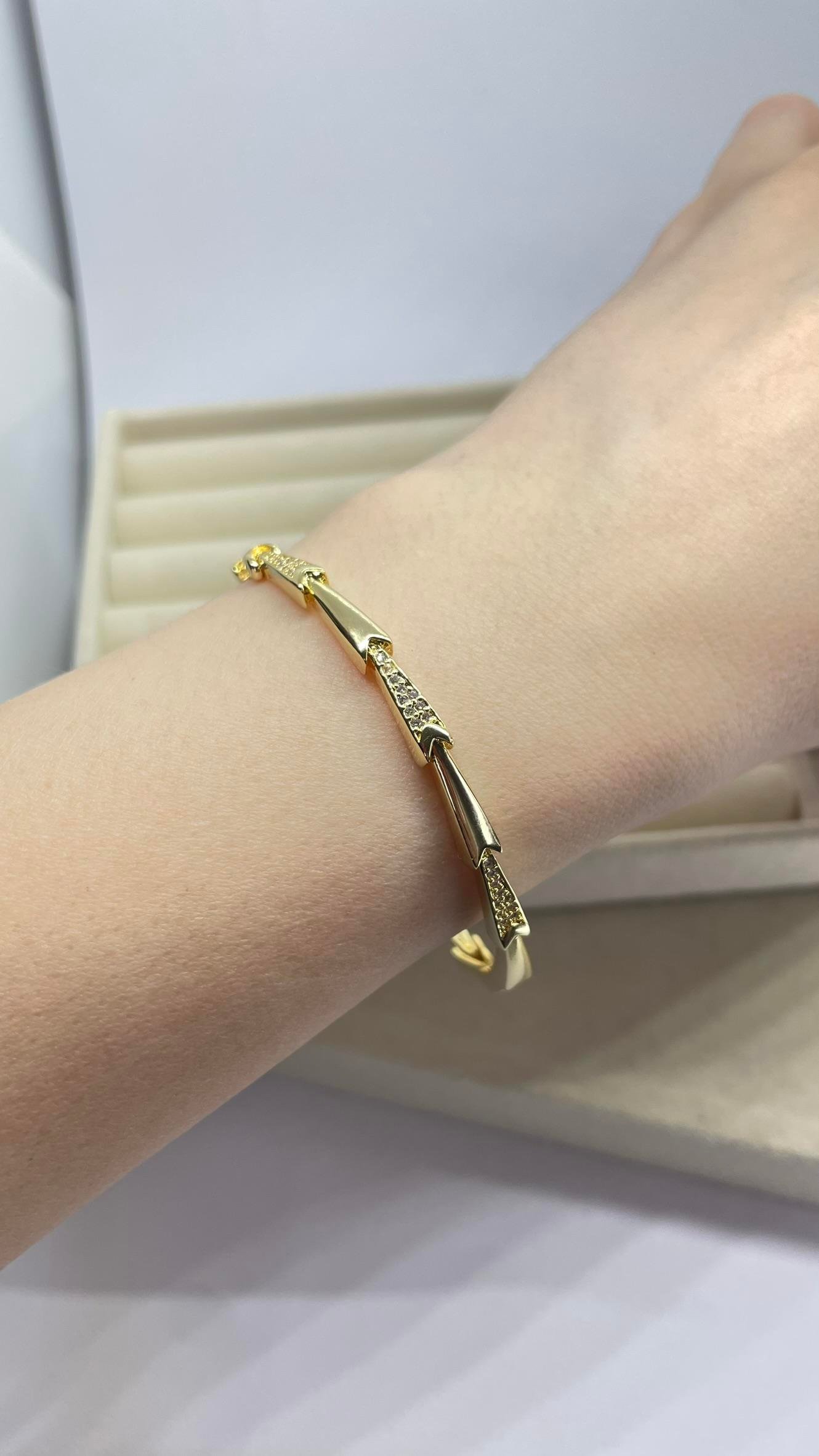 Gold Balıksırtı Kelepçe Bileklik