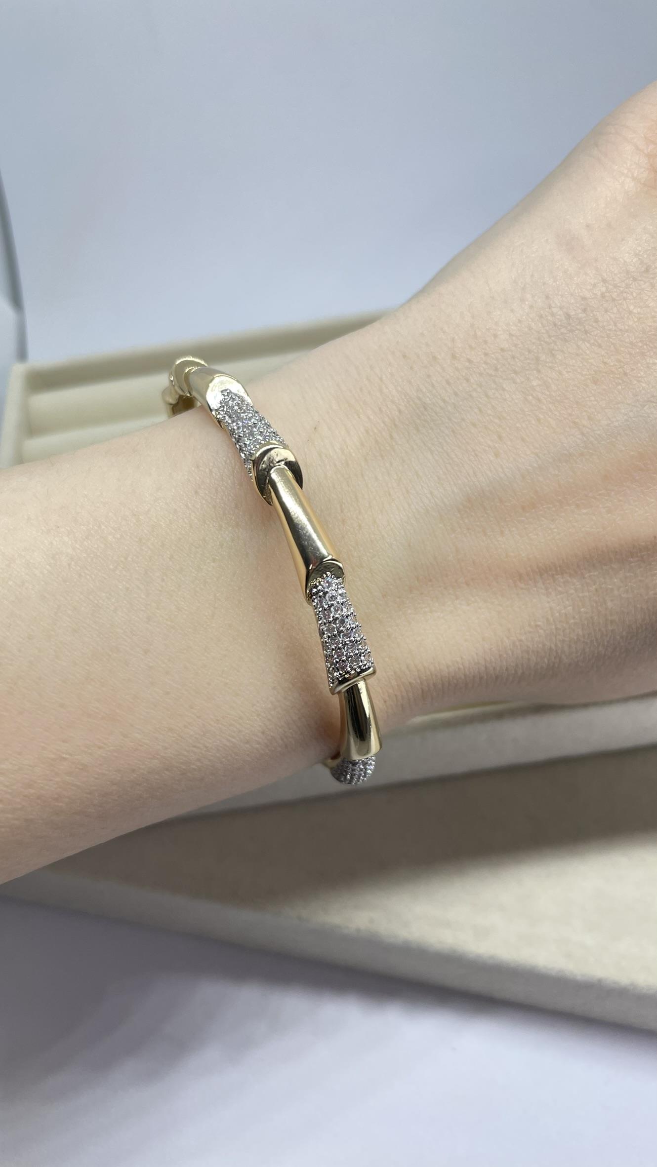 Gold Diamond Bileklik Kelepçe