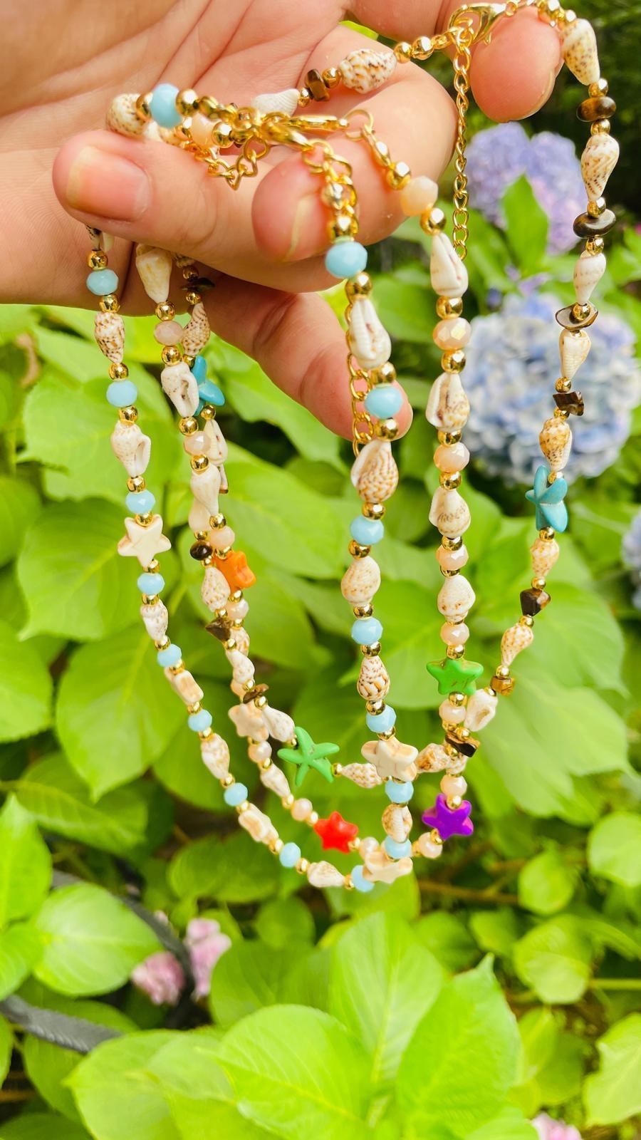 İstiridye Boncuklu Yaz Kolyesi