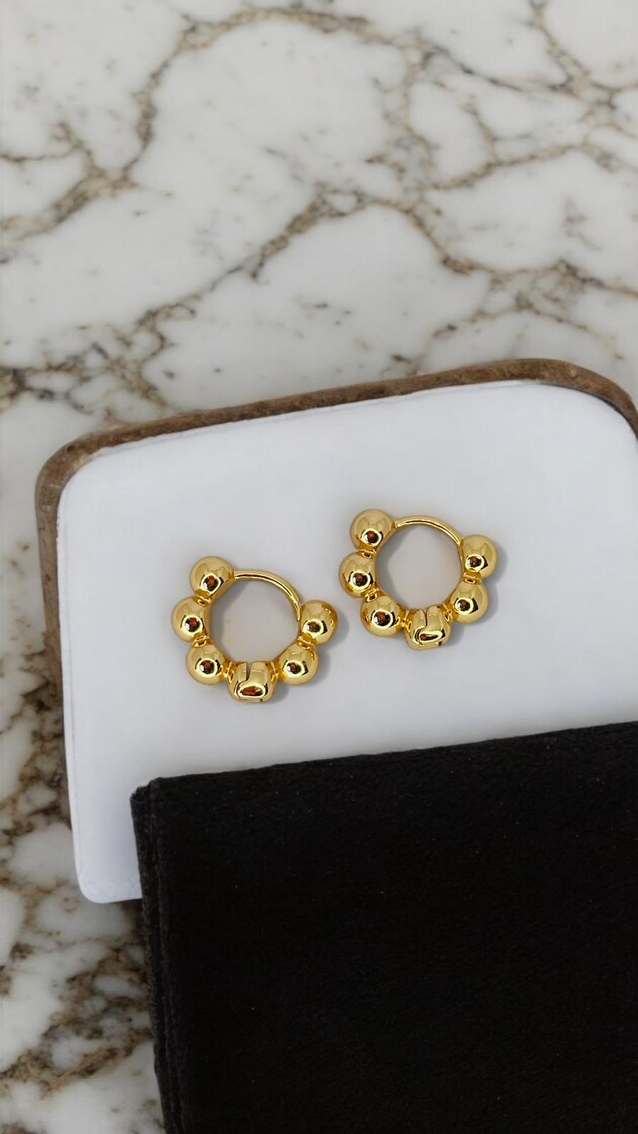 Mini Topçuklu Halka Küpe