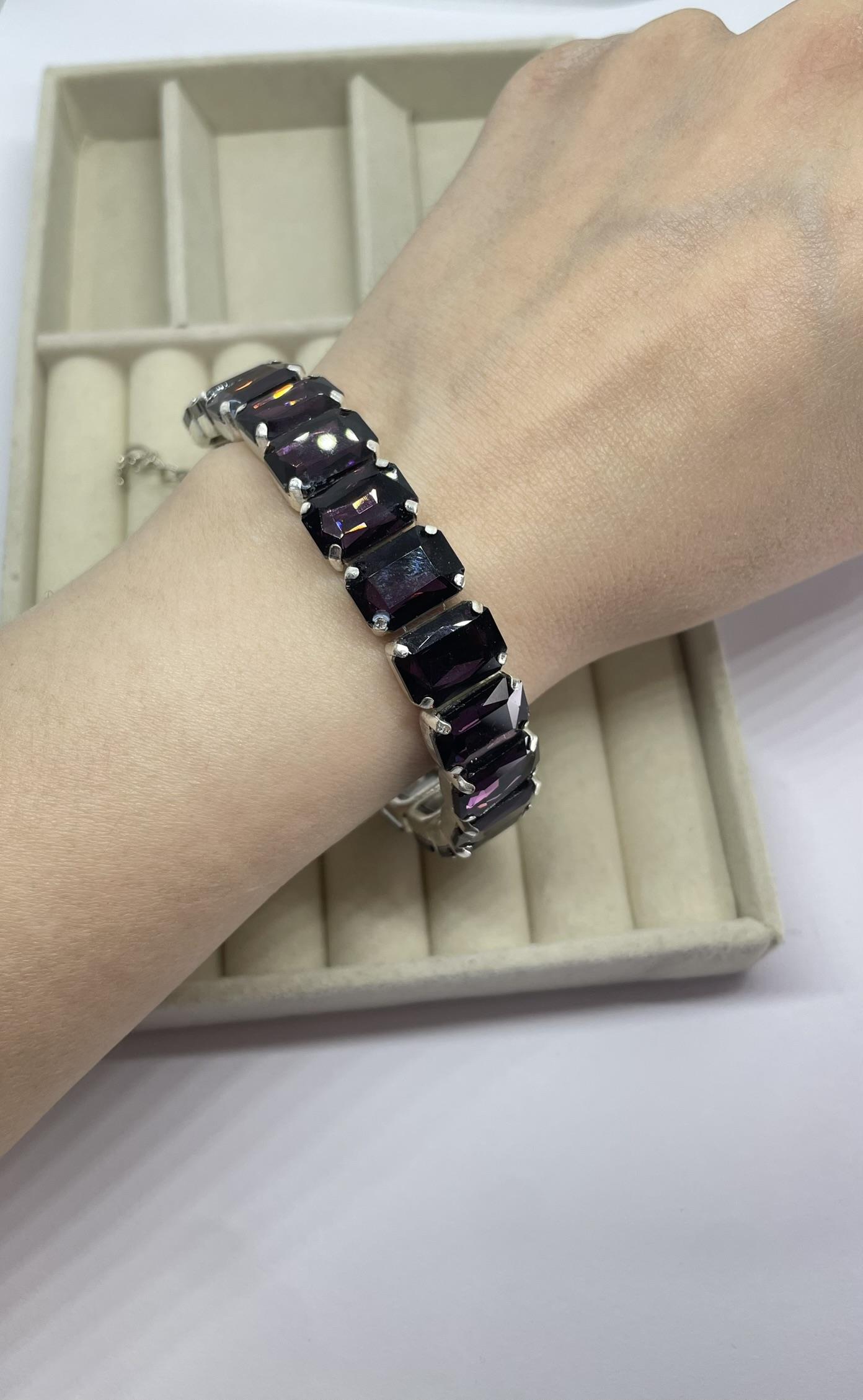 Mor Swa Taşlı Bileklik