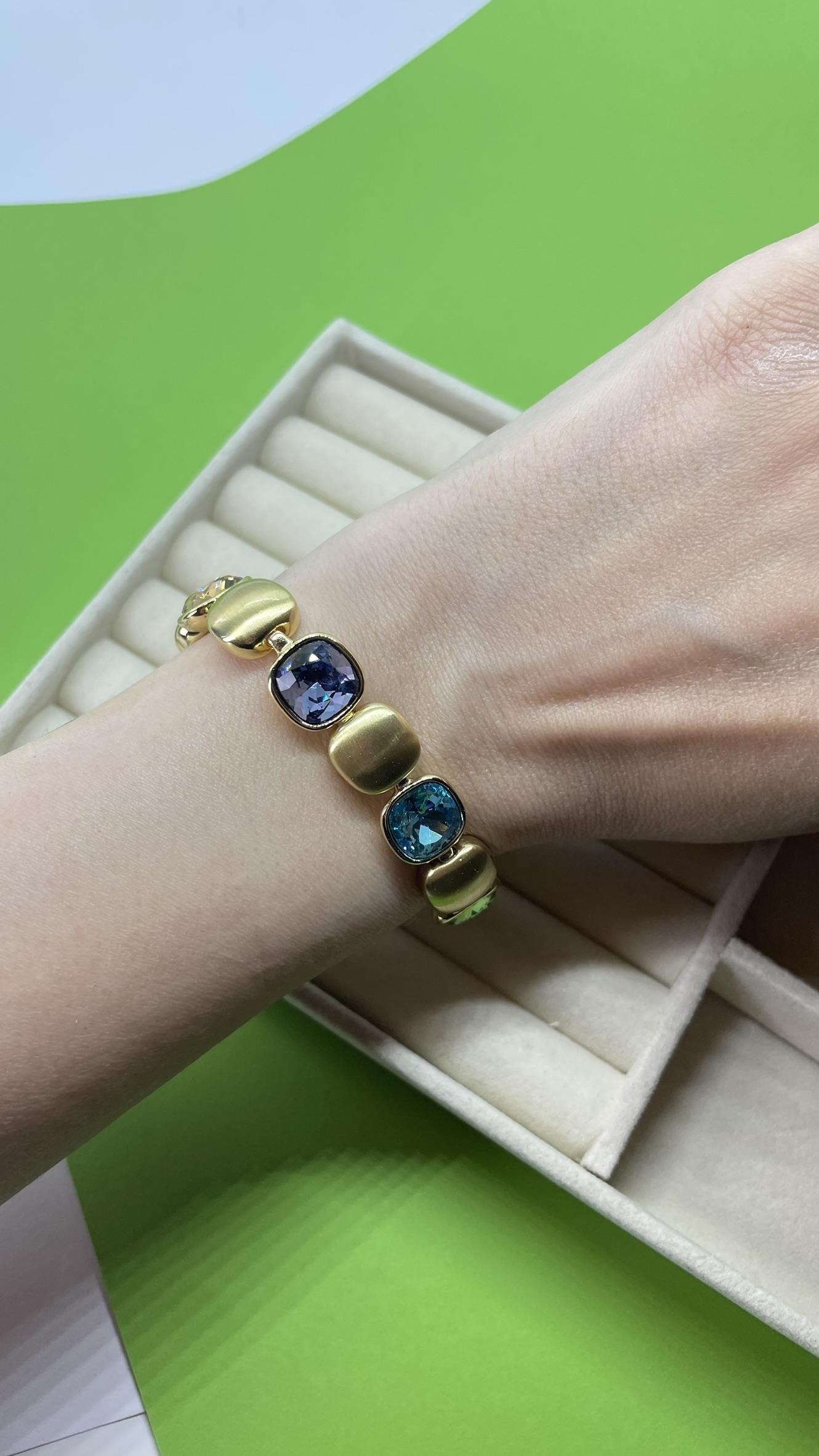 Premium Seri Gold Renkli Taşlı Bileklik