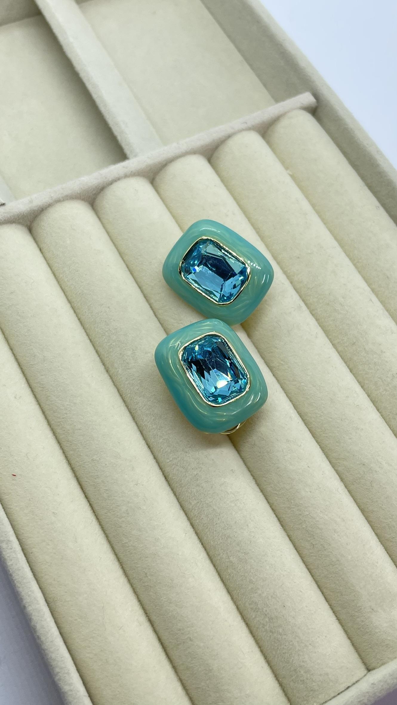 Premium Turkuaz Küpe