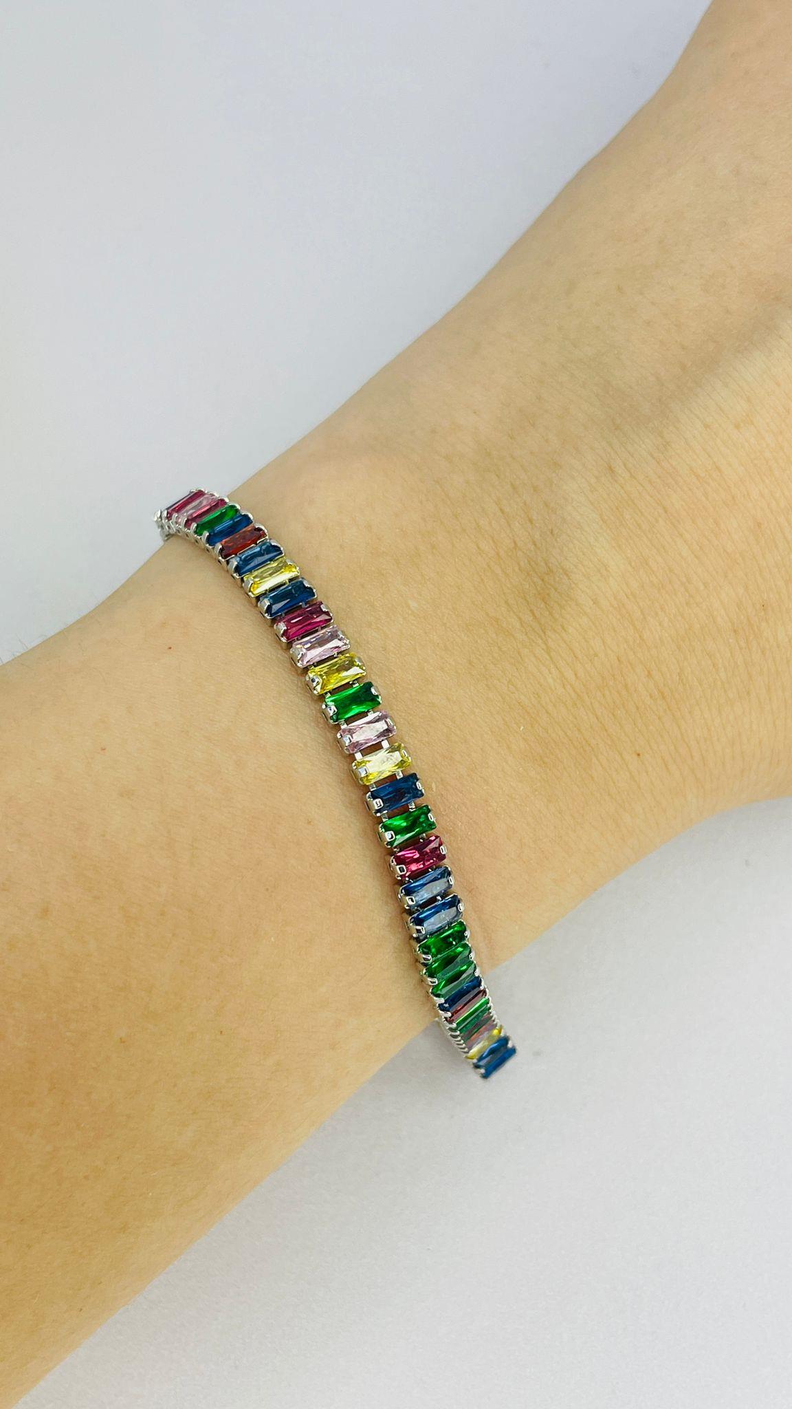 Renkli Baget Suyolu Bileklik (925)