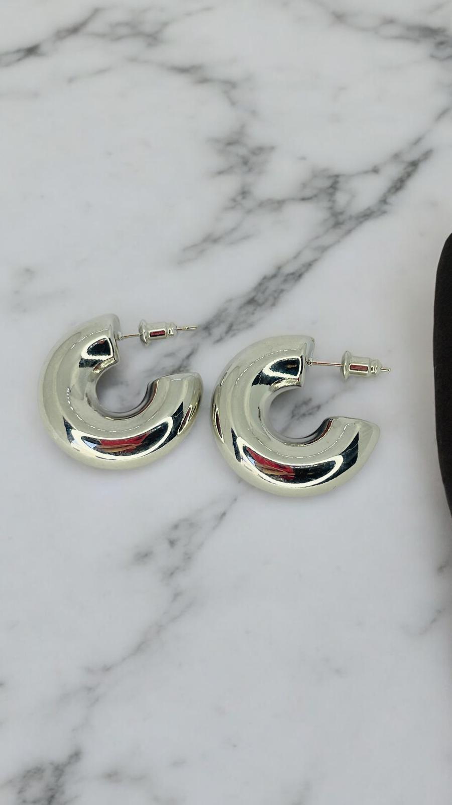 Tombul Silver Küçük Halka Küpe 