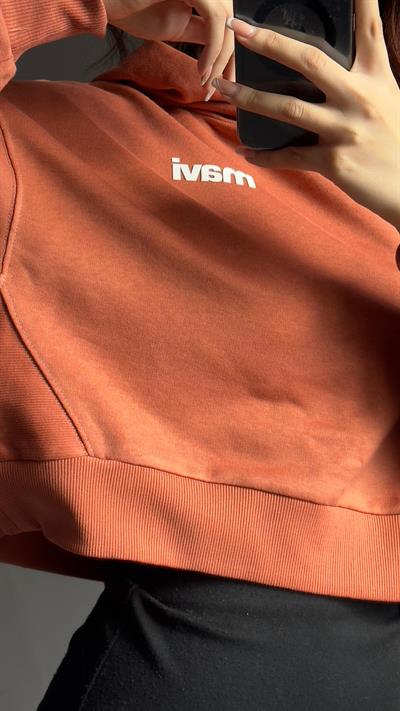 Mavi Baskılı Crop Sweat