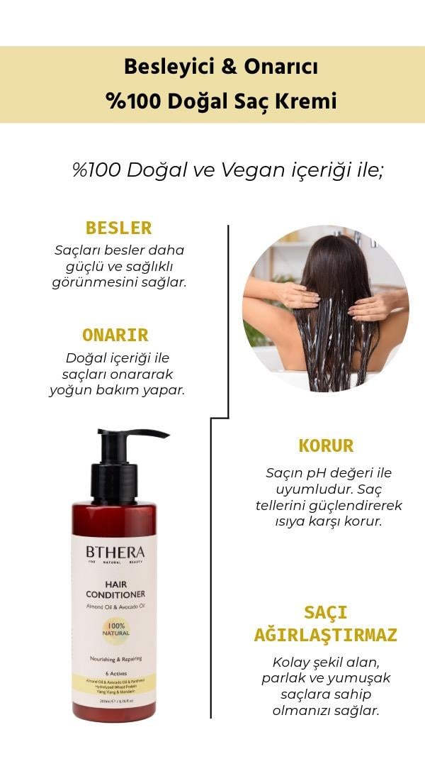 Besleyici & Onarıcı Saç Kremi Badem & Avokado Yağı